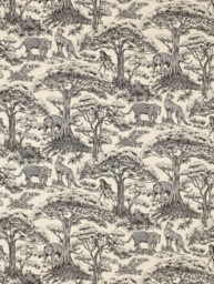 Clarke & Clarke Kisumu Made to Measure Curtains or Roman Blind, Noir/Linen - thumbnail 1