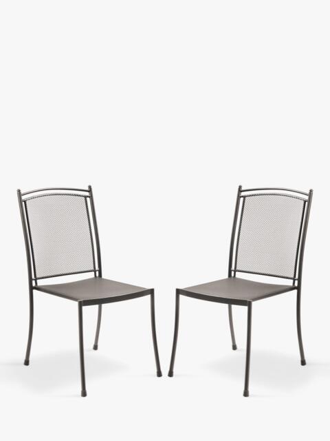 John Lewis Henley by KETTLER Straight Sided Garden Dining Chair, Set of 2, Iron Grey - image 1