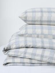 John Lewis Oslo Brushed Cotton Check Bedding, Grey - thumbnail 5