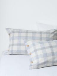 John Lewis Oslo Brushed Cotton Check Bedding, Grey - thumbnail 3