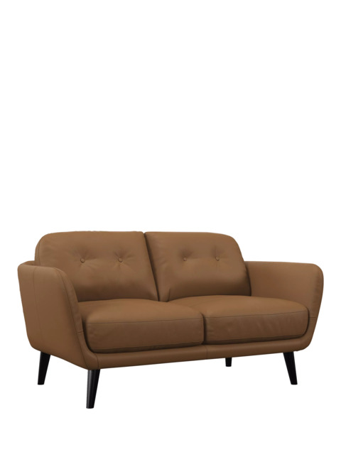 John Lewis Arlo Small 2 Seater Leather Sofa, Dark Leg - image 1