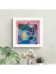 John Lewis Sara Hayward 'Still Life II' Framed Print & Mount, 42 x 42cm, Pink/Blue - thumbnail 2