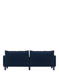 Cozmo Cozy 3 Seater RHF Chaise Sofa, Blue Velvet Blue Piping - thumbnail 5
