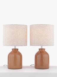 John Lewis Carlow Ceramic Table Lamp, Set of 2 - thumbnail 1