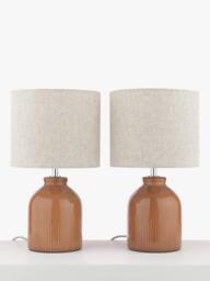 John Lewis Carlow Ceramic Table Lamp, Set of 2 - thumbnail 3