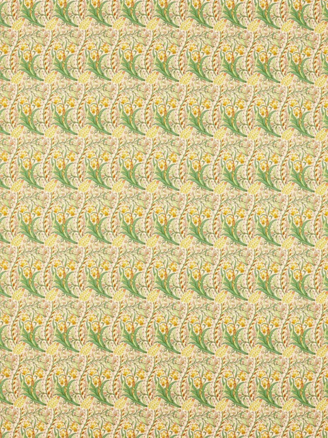 Morris & Co. Ben Pentreath Daffodil Made to Measure Curtains or Roman Blind, Pink/Leaf Green - image 1