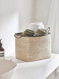 John Lewis Seagrass Basket with Accent Handles, Small, Natural - thumbnail 2
