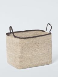 John Lewis Seagrass Basket with Accent Handles, Small, Natural