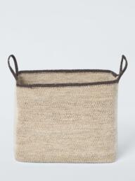 John Lewis Seagrass Basket with Accent Handles, Small, Natural - thumbnail 3