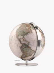 National Geographic Antique Style Earth Illuminated Globe, 37cm, Brown/Multi - thumbnail 1