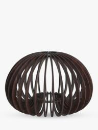 Industville Rift Wood Mushroom Pendant Ceiling Light, Dark Brown/Brass - thumbnail 3