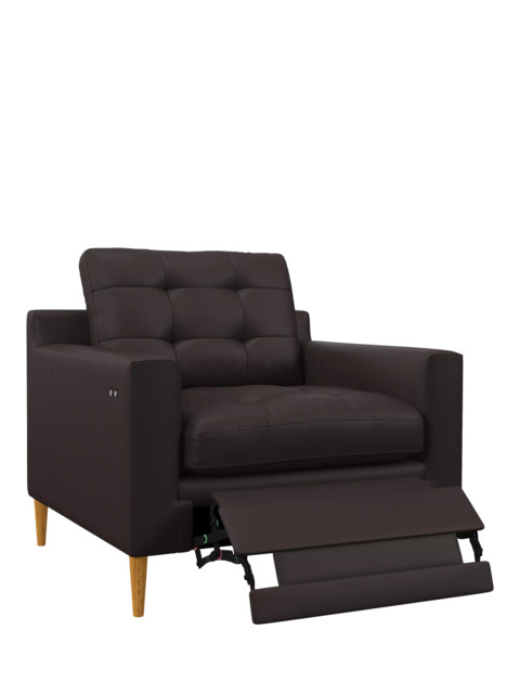 John Lewis Draper II Motion Leather Armchair, Light Leg - image 1
