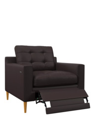 John Lewis Draper II Motion Leather Armchair, Light Leg - thumbnail 1