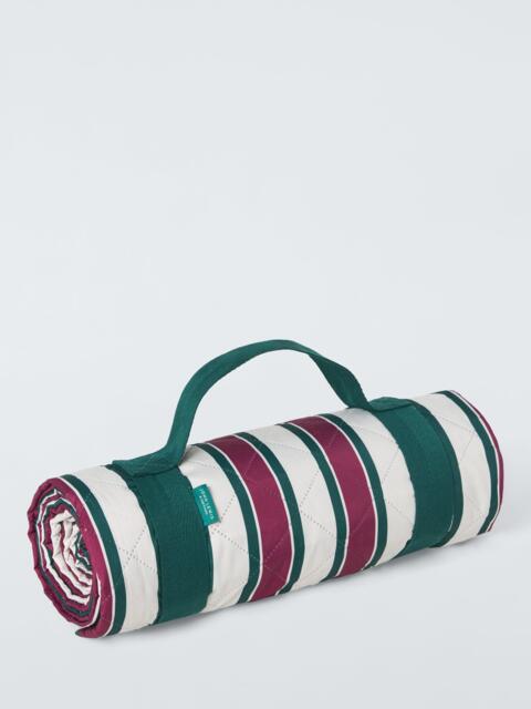 John Lewis Extra Large Striped Quilted Picnic Rug, Pink/Multi - image 1