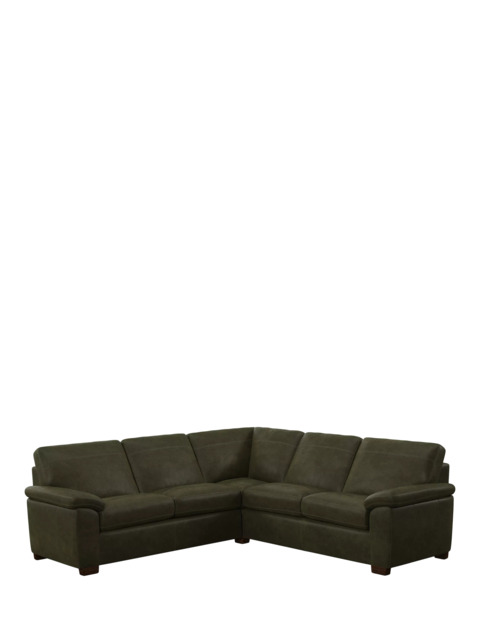 John Lewis Camden 5+ Seater Corner Leather Sofa, Dark Leg - image 1