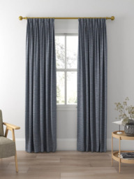 John Lewis Tonal Weave Made to Measure Curtains or Roman Blind, Navy - thumbnail 5