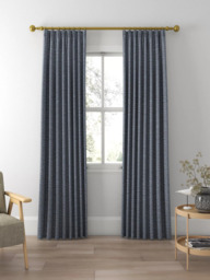 John Lewis Tonal Weave Made to Measure Curtains or Roman Blind, Navy - thumbnail 3