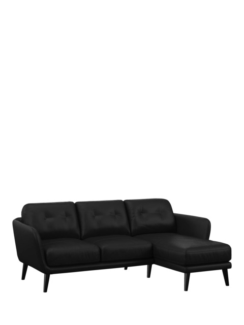 John Lewis Arlo RHF Chaise Leather Sofa, Dark Leg - image 1