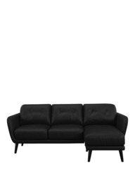 John Lewis Arlo RHF Chaise Leather Sofa, Dark Leg - thumbnail 5