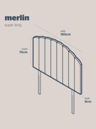 Silentnight Merlin Strutted Headboard, Super King Size - thumbnail 2