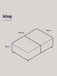 Silentnight Non-Sprung Upholstered Divan Base, King Size - thumbnail 4