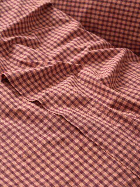 Piglet in Bed Washed Cotton Percale Gingham Flat Sheet - image 1