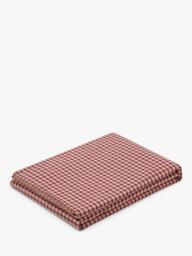 Piglet in Bed Washed Cotton Percale Gingham Flat Sheet - thumbnail 2