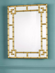 Laura Ashley Shawford Mock Bamboo Rectangular Wall Mirror, 107 x 81cm, Gold - thumbnail 5