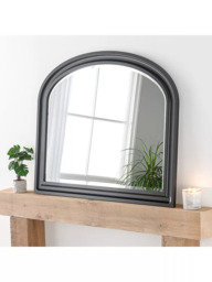 Yearn Vogue Overmantel Wood Frame Bevelled Edge Wall Mirror, 83 x 105cm - thumbnail 1
