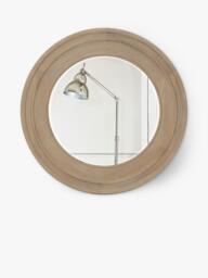 Neptune Edinburgh Round Wood Wall Mirror, 96cm, Vintage Oak