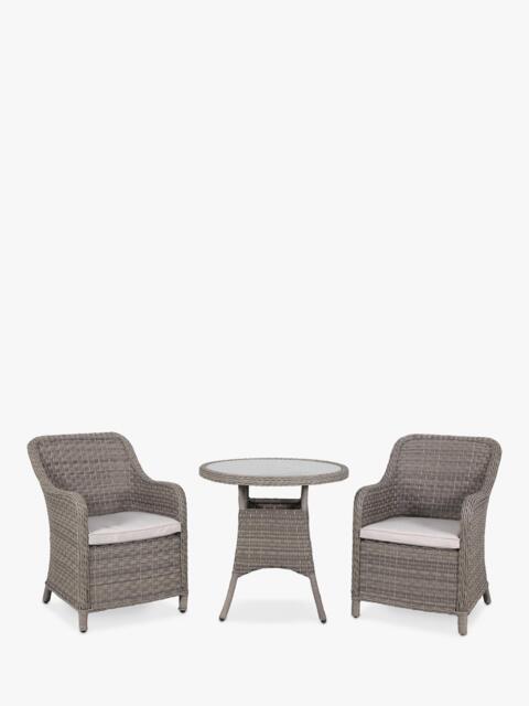 KETTLER Charlbury Woven 2-Seater Round Garden Bistro Table & Chairs Set, Natural - image 1