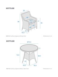 KETTLER Charlbury Woven 2-Seater Round Garden Bistro Table & Chairs Set, Natural - thumbnail 5