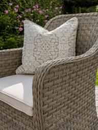 KETTLER Charlbury Woven 2-Seater Round Garden Bistro Table & Chairs Set, Natural - thumbnail 3