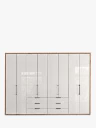 John Lewis Osaka 3m Bi-Fold Wardrobe with 8 Glass Doors & 6 Glass Drawers - thumbnail 4
