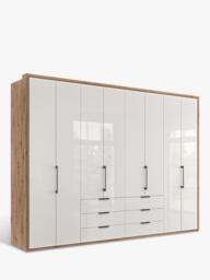 John Lewis Osaka 3m Bi-Fold Wardrobe with 8 Glass Doors & 6 Glass Drawers - thumbnail 1