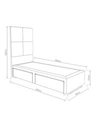 Hypnos Non-Sprung Upholstered 2 Drawer Divan Base, Single - thumbnail 4