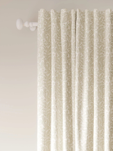John Lewis Mila Print Pair Dimout/Thermal Lined Multiway (Slot Top, Hidden Tab, Pencil Pleat) Curtains, Putty - image 1