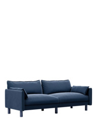 Cozmo Cozy 3 Seater Sofa, Blue Velvet Blue Piping - thumbnail 3