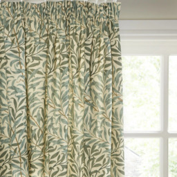 Morris & Co. Willow Bough Pair Lined Pencil Pleat Curtains - thumbnail 1