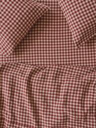 Piglet in Bed Gingham Linen Fitted Sheet