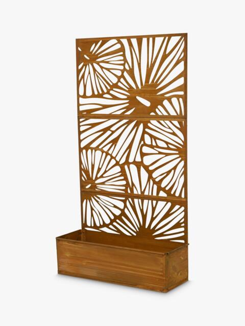 Kaemingk Large Decorative Floral Planter Screen, Rust