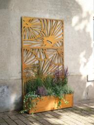 Kaemingk Large Decorative Floral Planter Screen, Rust - thumbnail 3