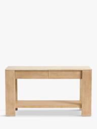Pottery Barn Travertine Console Table, Fog