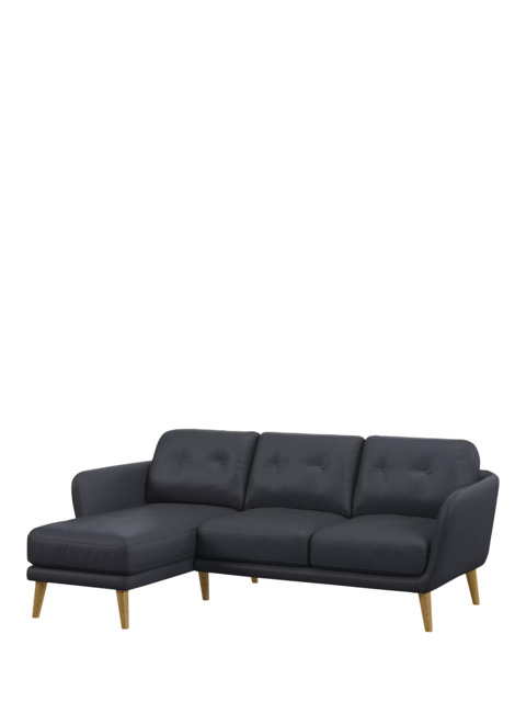 John Lewis Arlo LHF Chaise Leather Sofa, Light Leg - image 1