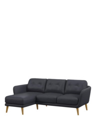 John Lewis Arlo LHF Chaise Leather Sofa, Light Leg - thumbnail 1