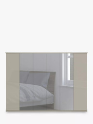 John Lewis Elstra 300cm Wardrobe with Glass and Mirrored Hinged Doors - thumbnail 2