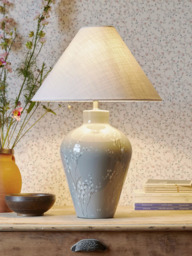 Laura Ashley Pussy Willow Ceramic Table Lamp, Grey - thumbnail 1
