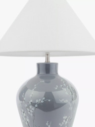 Laura Ashley Pussy Willow Ceramic Table Lamp, Grey - thumbnail 5