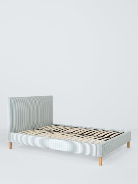 John Lewis Emily Upholstered Bed Frame, Double, Blue Stripe - image 1