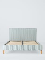 John Lewis Emily Upholstered Bed Frame, Double, Blue Stripe - thumbnail 3